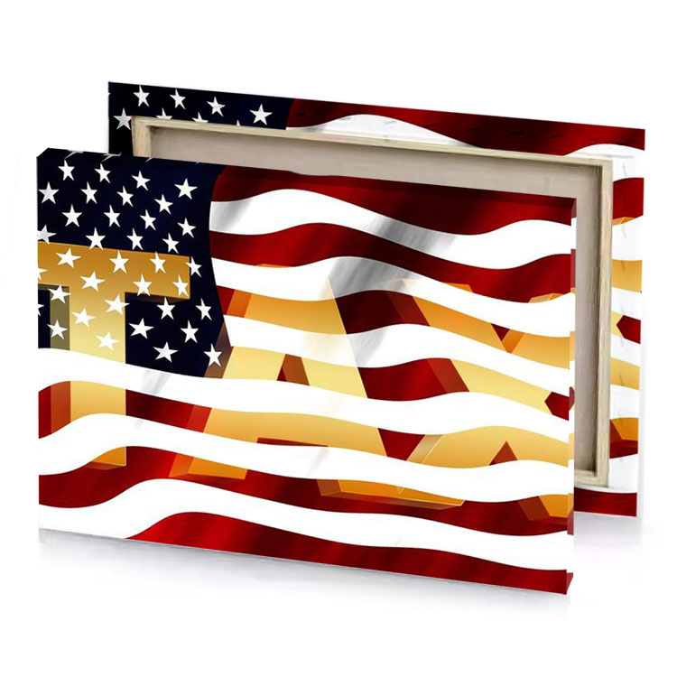 a flag with the letter t on it fawn canvas