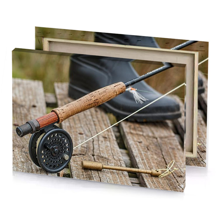 a fly rod with attached to it copper canvas