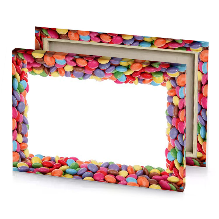 a frame made out of candy candys white canvas