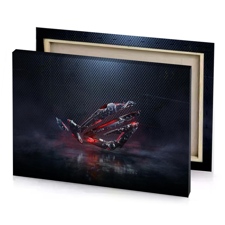 a futuristic car in the dark taupe canvas
