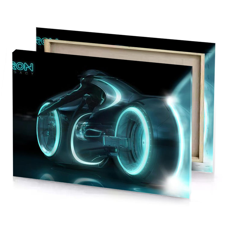 a futuristic vehicle with glowing wheel charcoal canvas