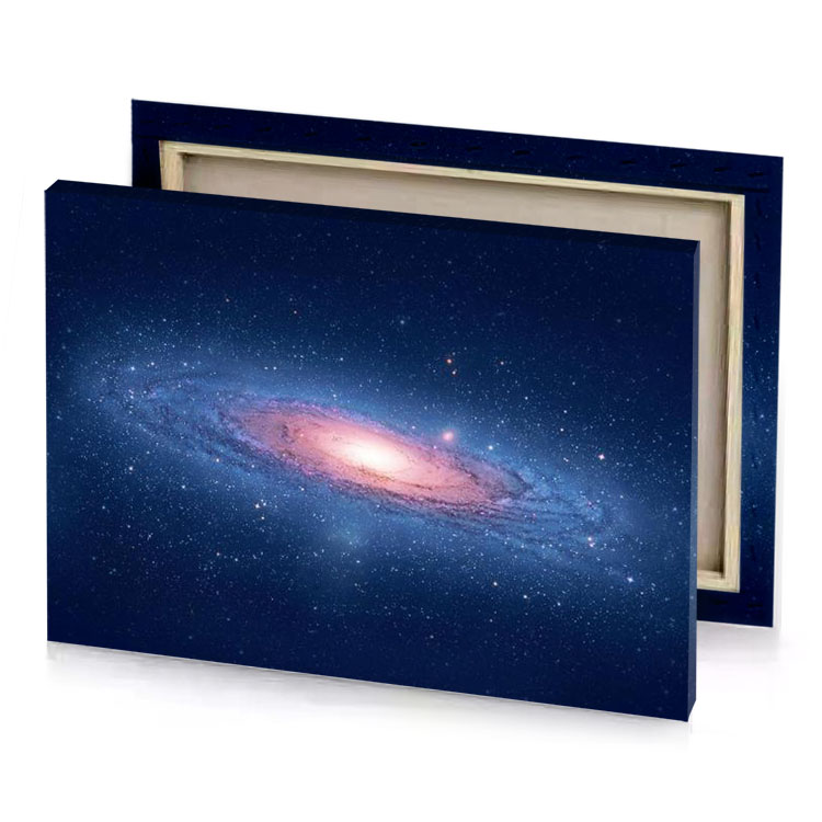 a galaxy with bright blue background lapis lazuli canvas