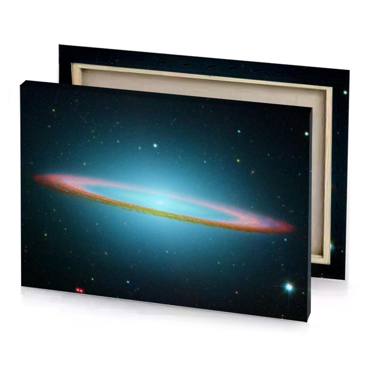 a galaxy with bright blue disk teal canvas