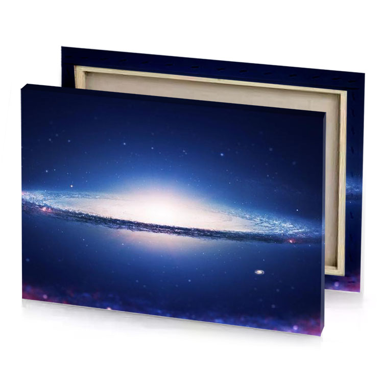 a galaxy with bright light in the middle lapis lazuli canvas