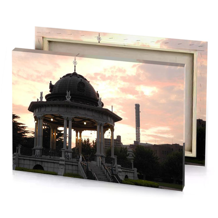 a gaze with clock on top of it bistre canvas