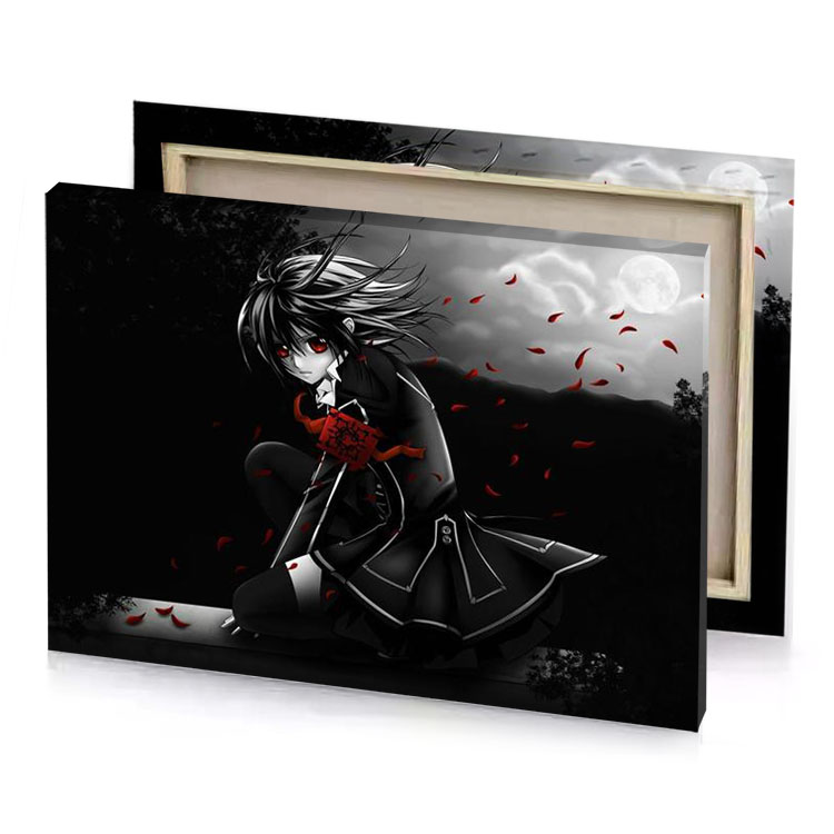 a girl in black dress sitting on rock with red zinnwaldite brown canvas