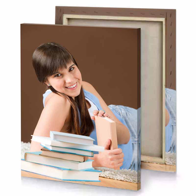 a girl laying on the floor garnet canvas