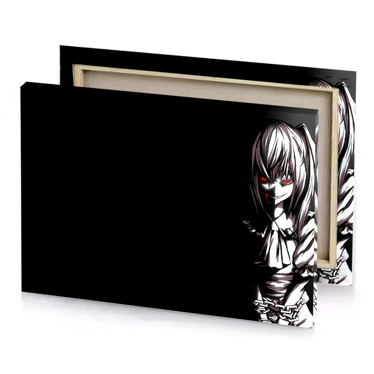a girl with sword in her hand white smoke canvas