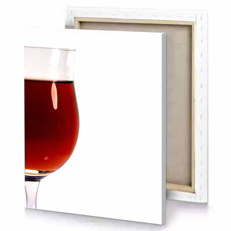a glass of wine maroon canvas