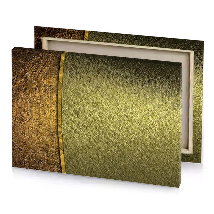 a gold and black background with border dark khaki canvas