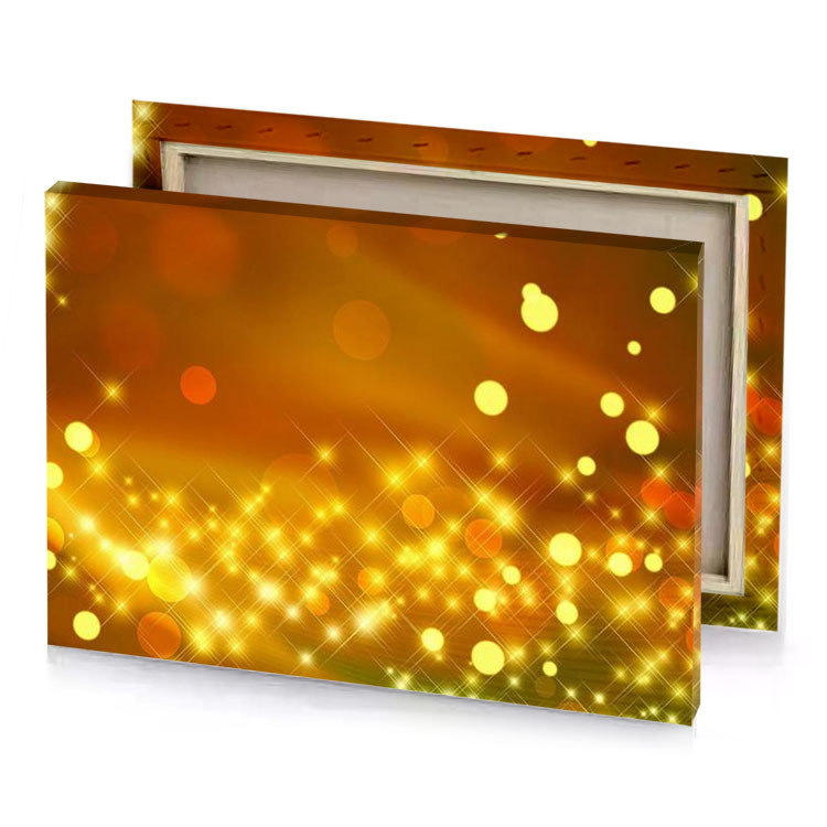 a gold background with lights and stars dark golden rod canvas