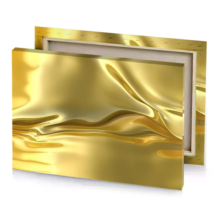 a gold background with smooth surface copper canvas