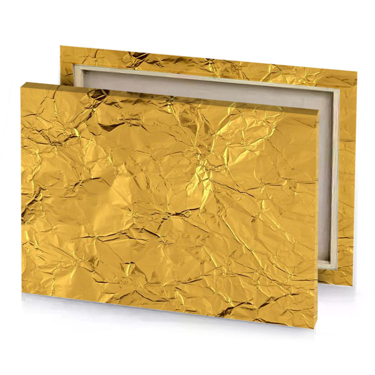 a gold foil background bronze canvas