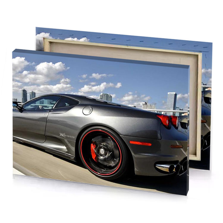 a gray sports car driving down highway moonstone blue canvas