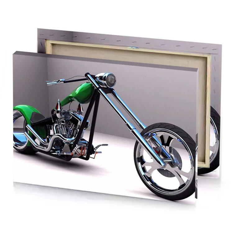 a green and black motorcycle is shown in this image smoky canvas