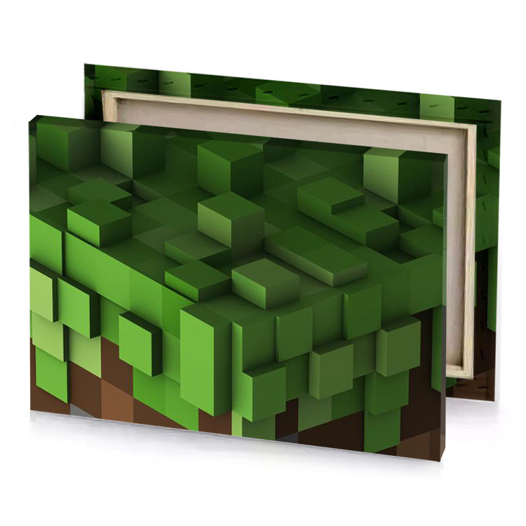 a green and brown background with squares olive drab canvas