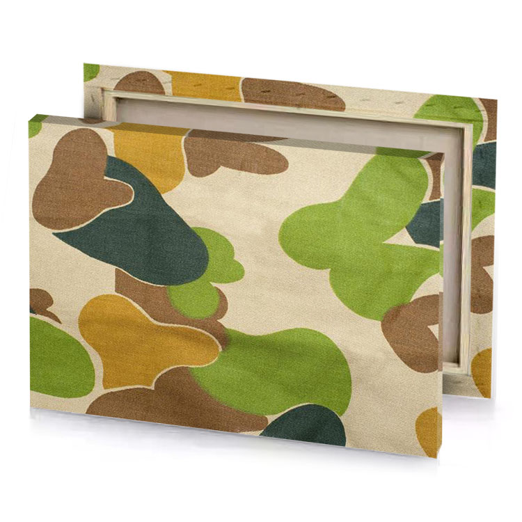 a green and brown camouflage print fabric olive drab canvas