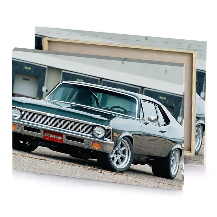 a green and white car parked in front of building viridian canvas