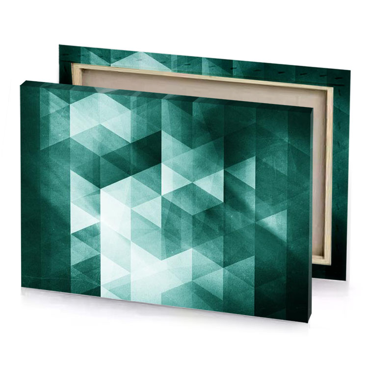a green and white geometric pattern light steel blue canvas