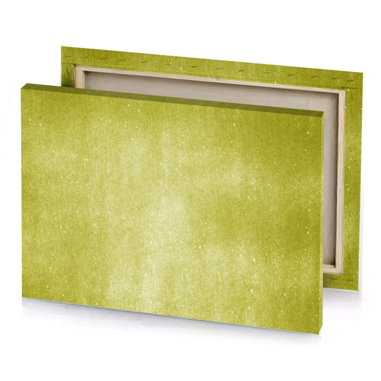 a green background with small white dot burlywood canvas