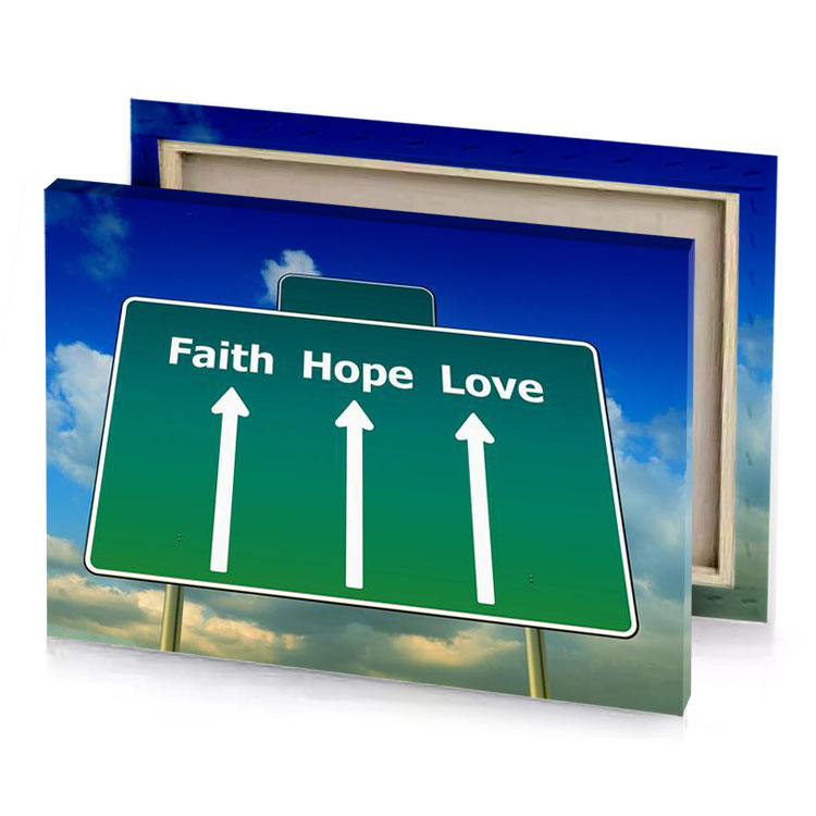 a green road sign teal canvas