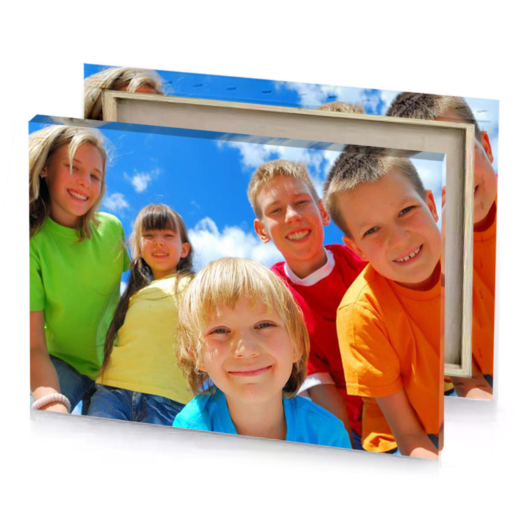 a group of children dodger blue canvas