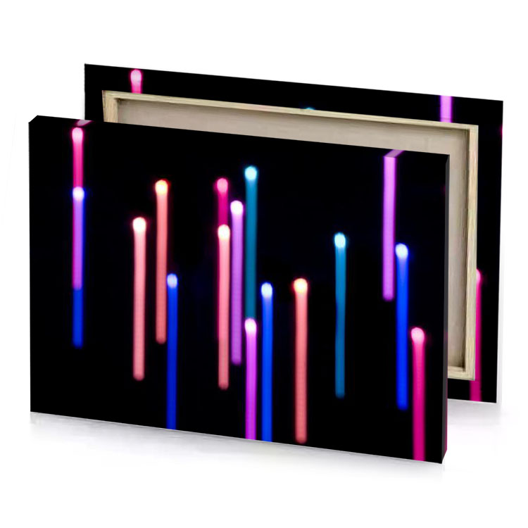 a group of colorful candles in the dark light coral canvas