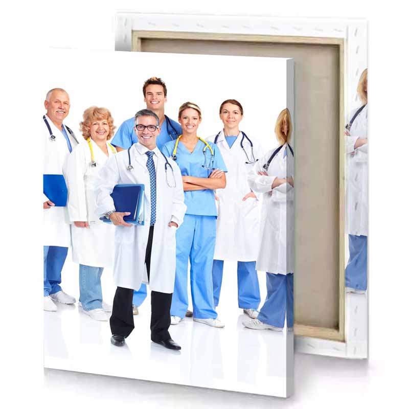 a group of doctors ghost white canvas