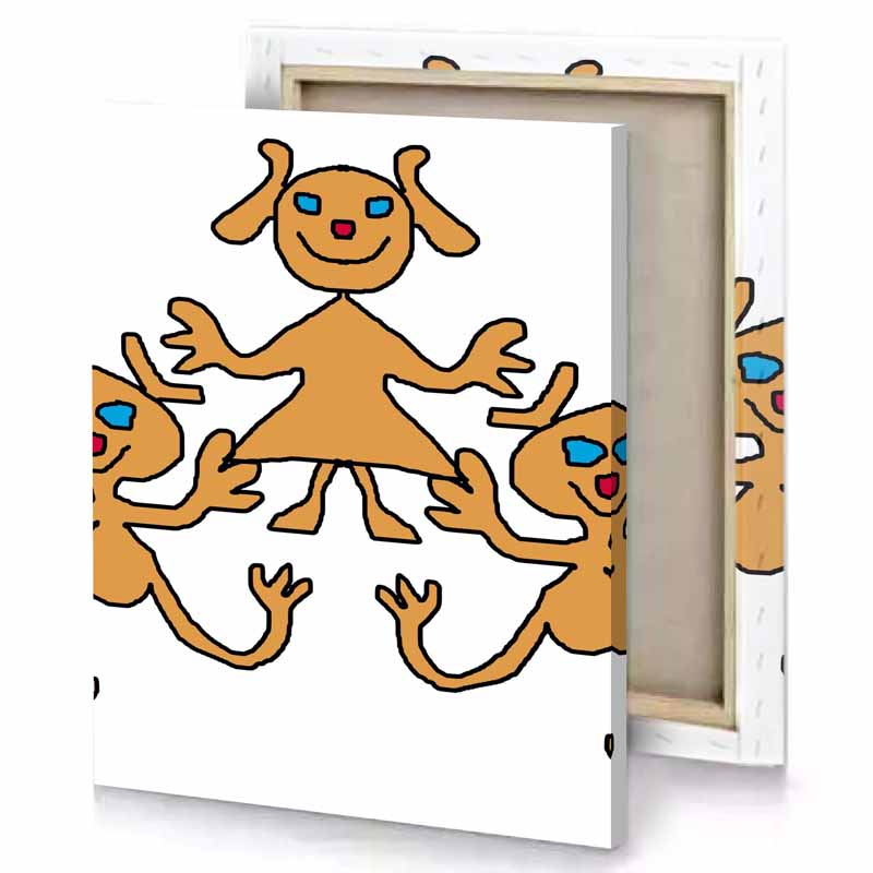 a group of dogs with their heads together peru canvas
