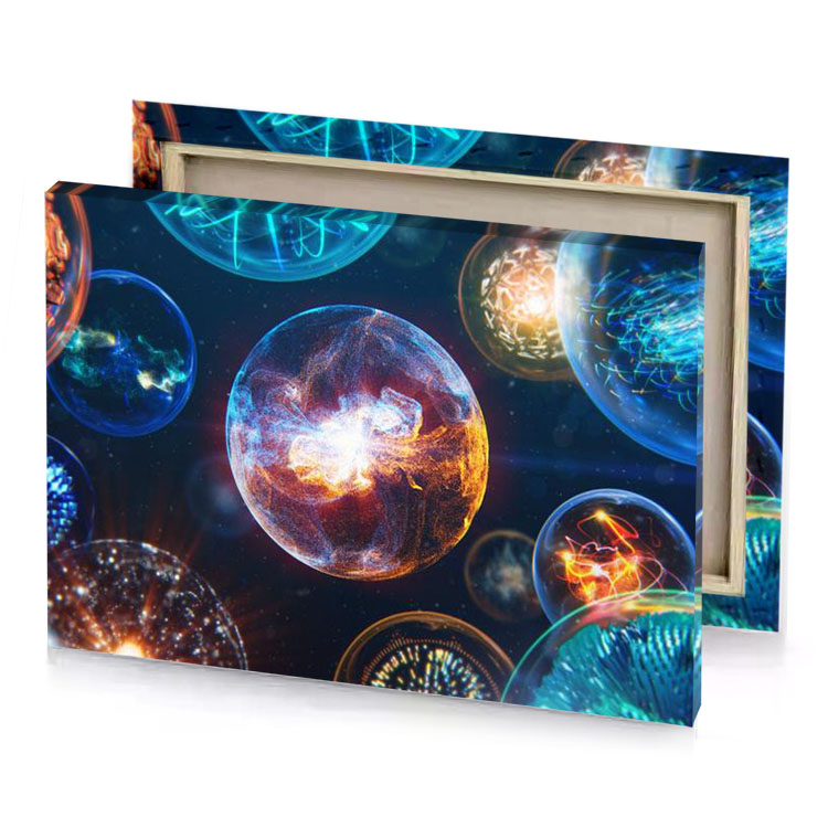 a group of glowing spheres with black background prussian blue canvas