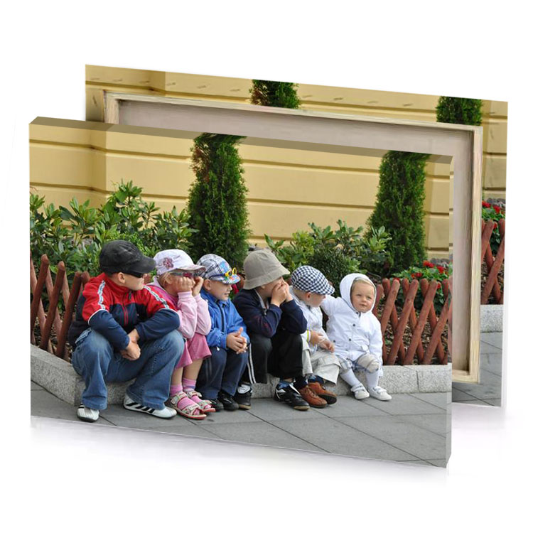 a group of kids sitting on bench steel blue canvas