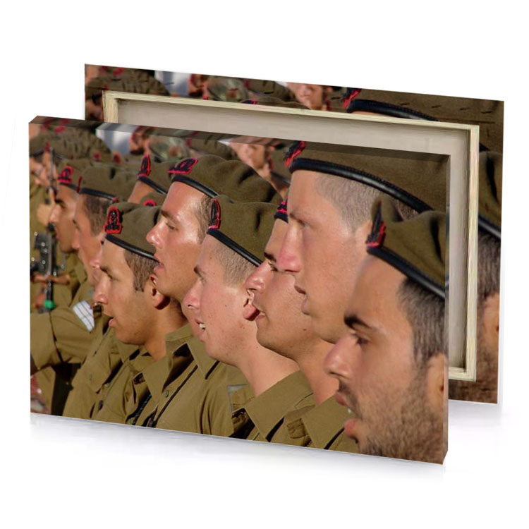 a group of men in uniform taupe canvas