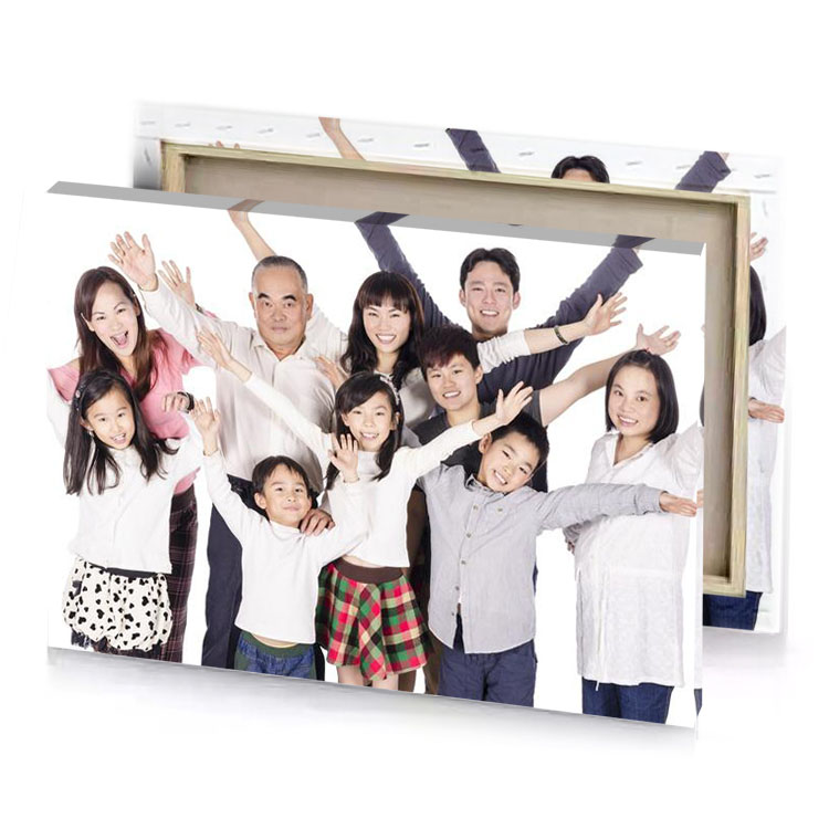 a group of people posing for photo white smoke canvas