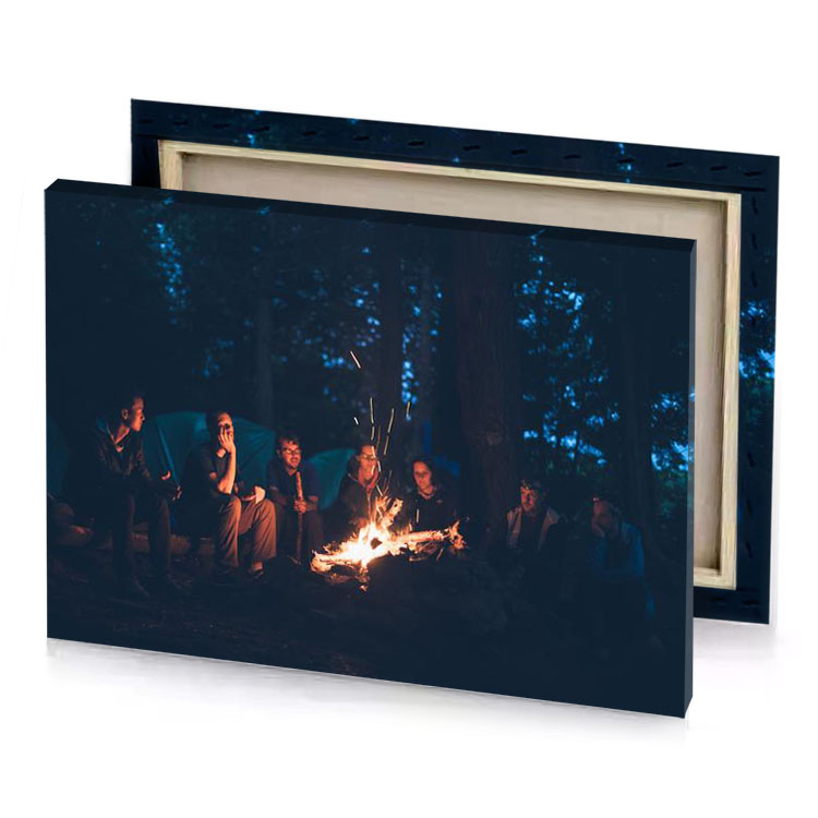 a group of people sitting around campfire taupe canvas