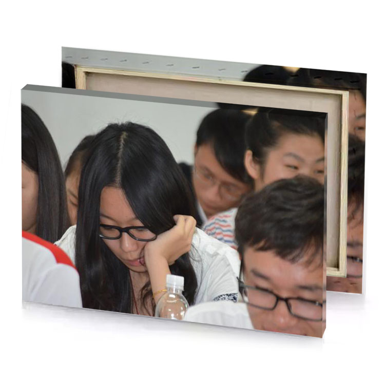 a group of people sitting in room bistre canvas
