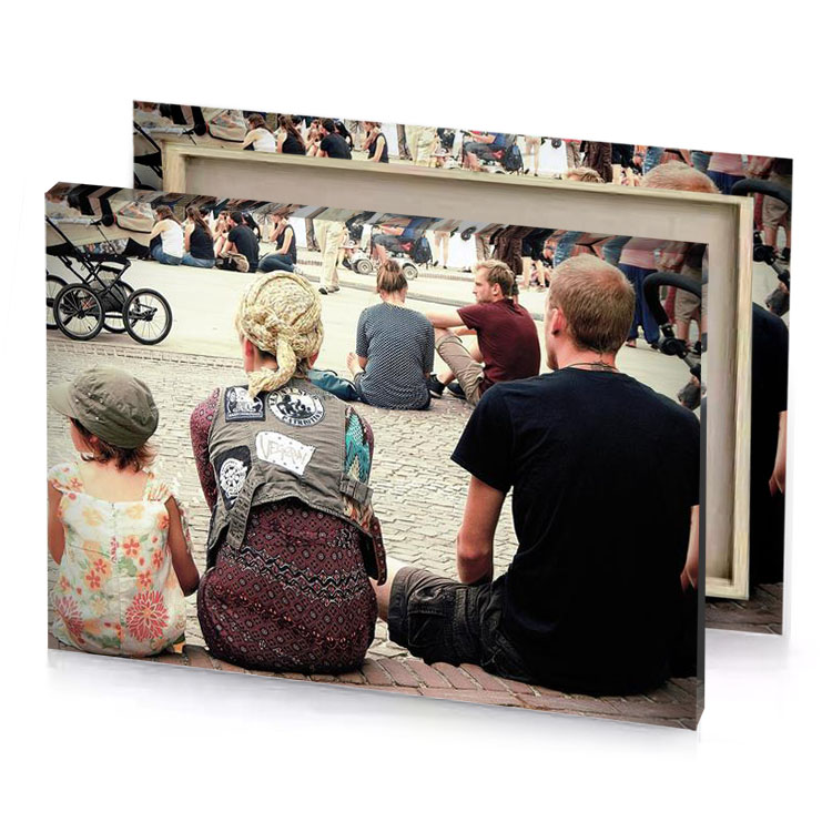 a group of people sitting on the ground pearl canvas