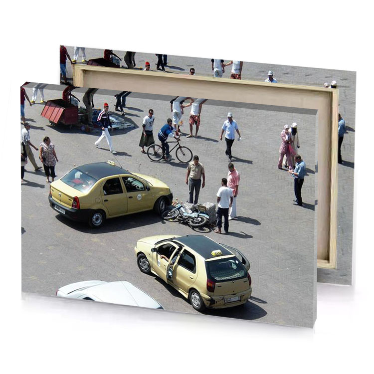 a group of people standing around car dark olive green canvas