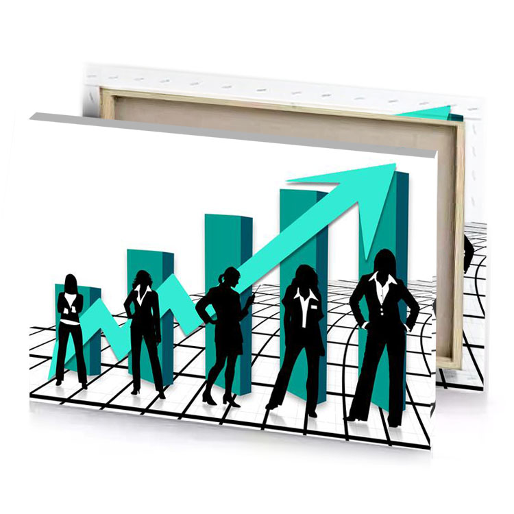 a group of people standing in front graph dark cyan canvas