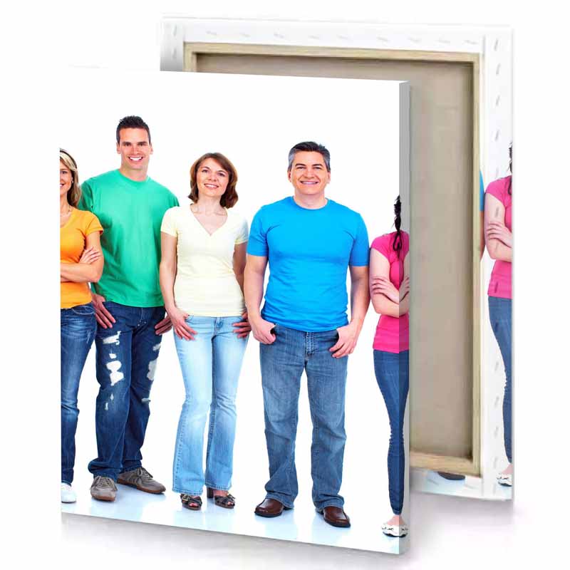 a group of people standing in line ghost white canvas