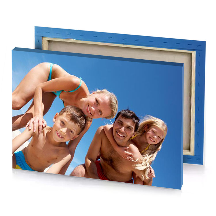 a group of people steel blue canvas