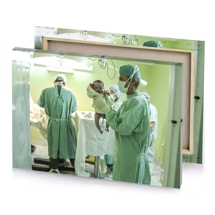 a group of surgeons in hospital room dim gray canvas