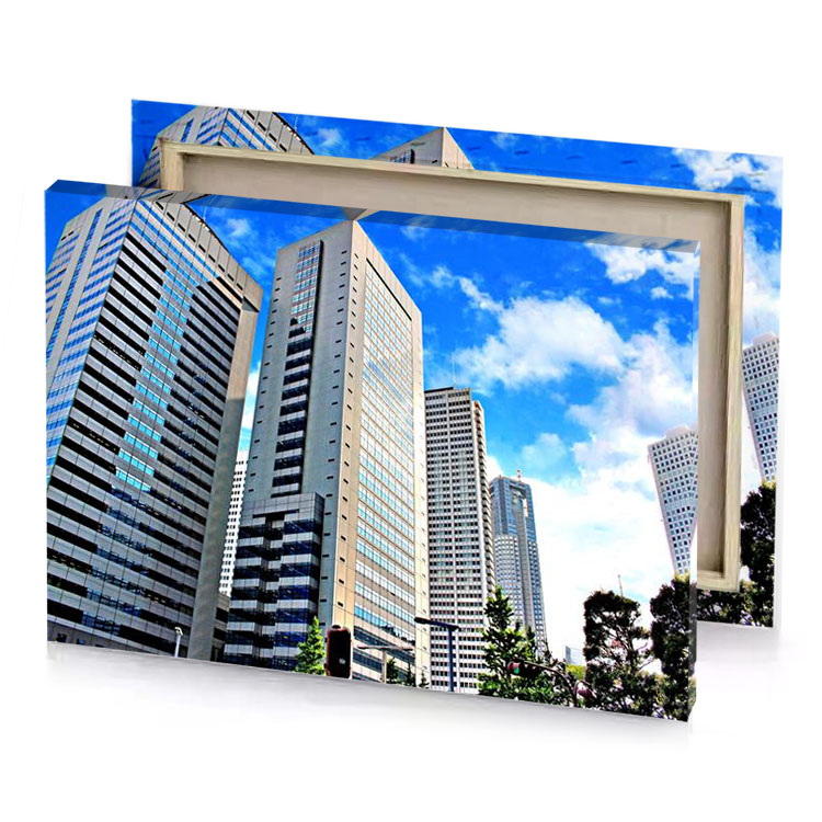 a group of tall buildings platinum canvas