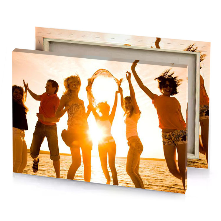 a group of women jumping on the beach tangerine canvas