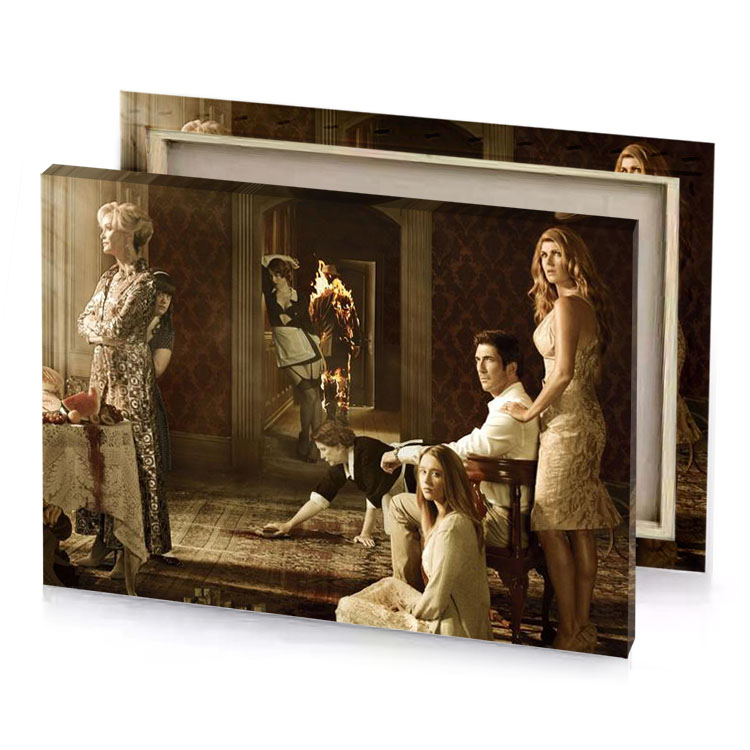 a group of women sitting around table bistre canvas
