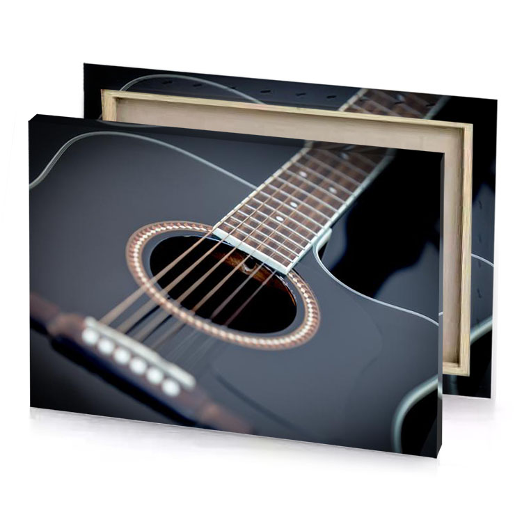 a guitar with black background dim gray canvas