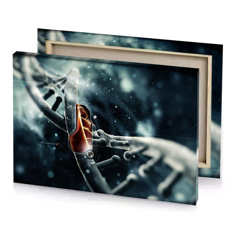a hand touching heart bistre canvas