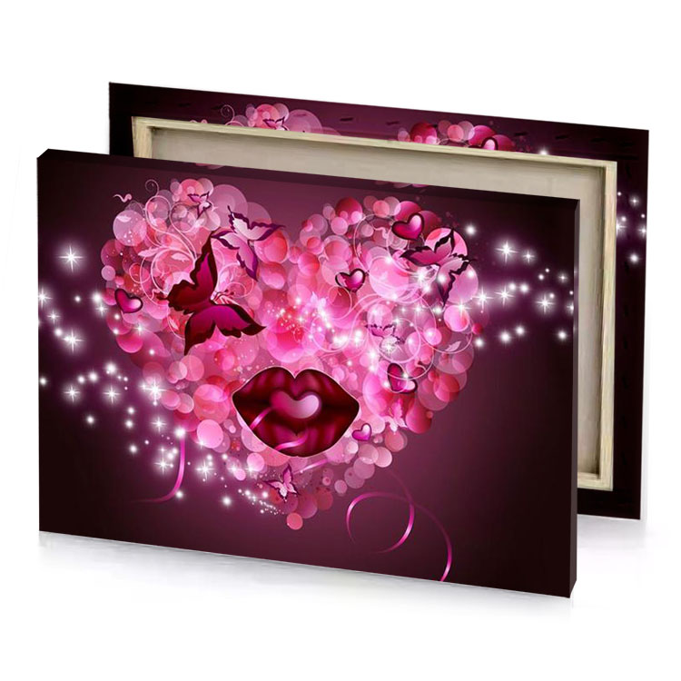 a heart made of hearts with pink flowers fuzzy wuzzy brown canvas
