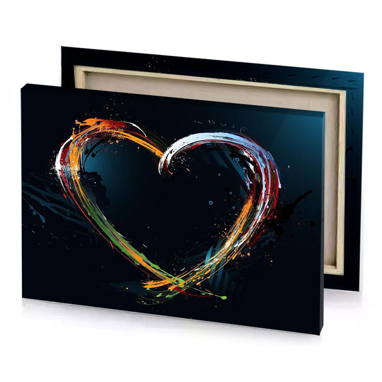 a heart made of paint taupe canvas