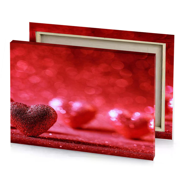 a heart shaped object on red background vermilion canvas