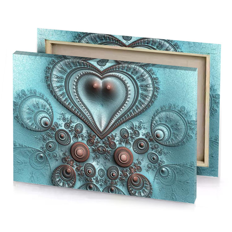 a heart shaped object with red on it canvas